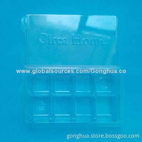 PET Material Chocolate Dessert Candle Clear Plastic Packaging Box, Customized Designs Accepted